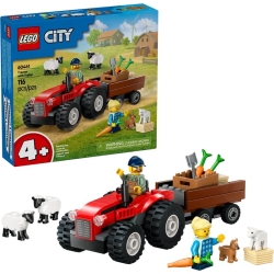 Lego City Czerwony traktor z przyczepą i owcą 60461