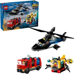 Lego City Zestaw z helikopterem, wozem strażackim i łodzią podwodną 60462