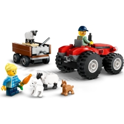 Lego City Czerwony traktor z przyczepą i owcą 60461