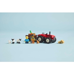 Lego City Czerwony traktor z przyczepą i owcą 60461